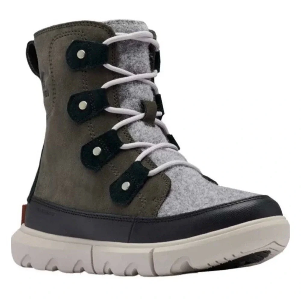 SOREL US 6 EU 37  Explorer II Joan Felt‎ Winter Boots Jet Vapor New Gray Shoes